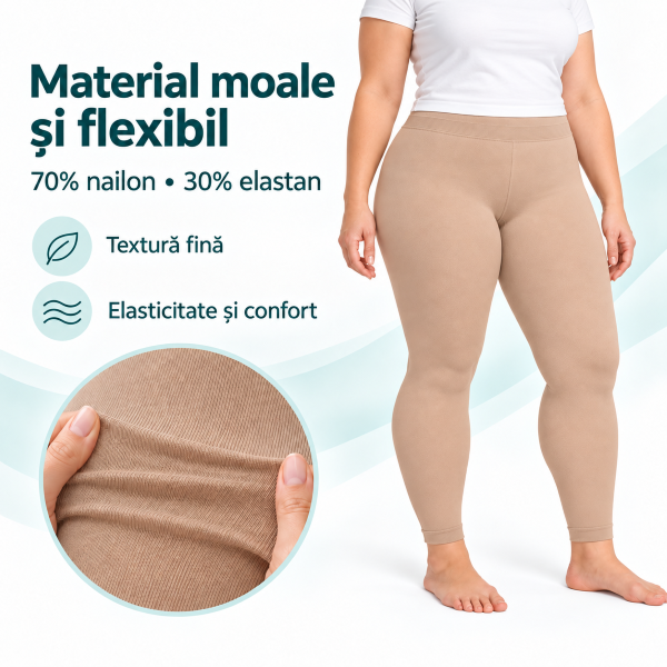 Material moale și flexibil, 70% nailon și 30% elastan